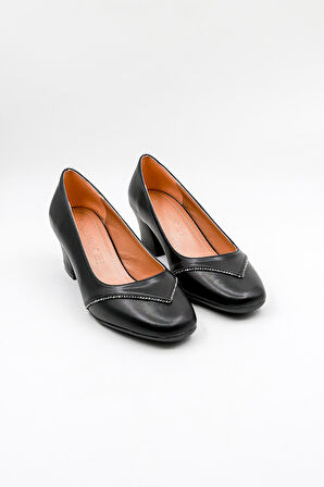 Park Moda Taş Detaylı Anne Ayakkabı Günlük Ayakkabı PM280 Siyah Cilt