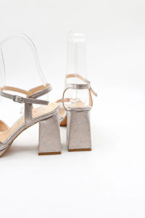 Park Moda Kadın Çapraza Çapraz Abiye Ayakkabı PM08 Rose