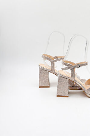 Park Moda Kadın Çapraza Çapraz Abiye Ayakkabı PM08 Rose