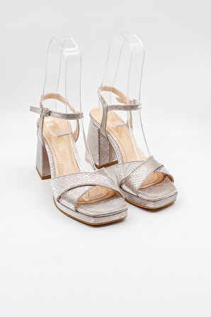 Park Moda Kadın Çapraza Çapraz Abiye Ayakkabı PM08 Rose