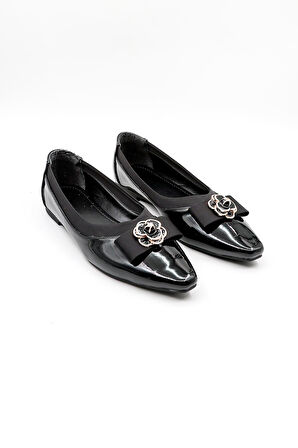 Park Moda Siyah Rugan Tokalı Babet PM281  Siyah Rugan