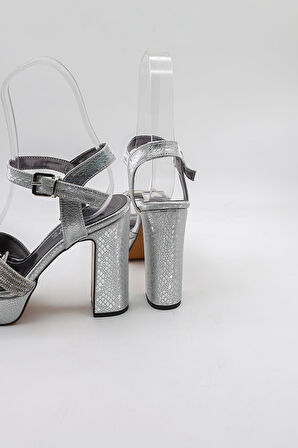 Park Moda Kadın Topuklu Ayakkabı PM08 Gümüş