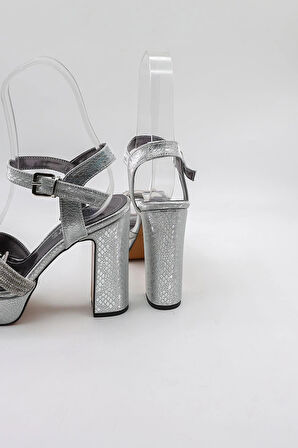 Park Moda Kadın Topuklu Ayakkabı PM08 Gümüş