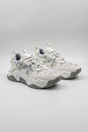 Kriste Bell Sneaker Beyaz Baskılı Kadın Spor Ayakkabı KB65160 Beyaz