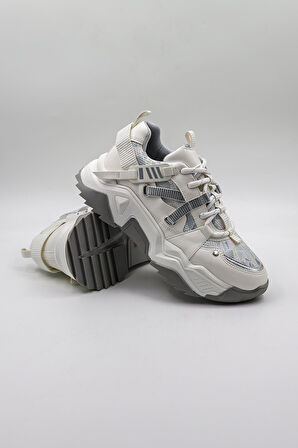 Kriste Bell Sneaker Beyaz Baskılı Kadın Spor Ayakkabı KB65160 Beyaz
