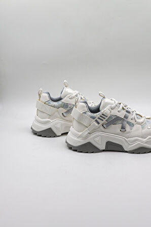 Kriste Bell Sneaker Beyaz Baskılı Kadın Spor Ayakkabı KB65160 Beyaz