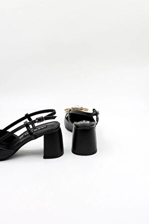 Kriste Bell İthal Gül Toka Abiye  Ayakkabı KB2201 Siyah Cilt