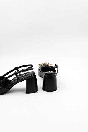 Kriste Bell İthal Gül Toka Abiye  Ayakkabı KB2201 Siyah Cilt