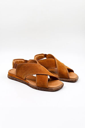 Kriste Bell Süet Deri Sandalet KB706 Suet Taba