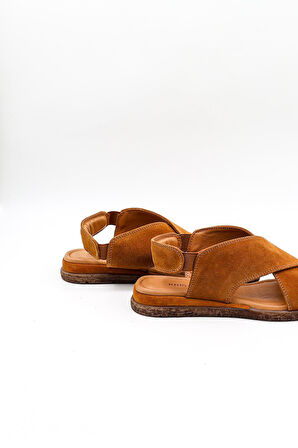 Kriste Bell Süet Deri Sandalet KB706 Suet Taba