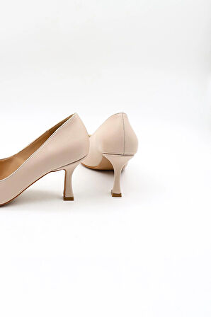 Kriste Bell Kısa Topuk Tokalı Stiletto KB5008 Bej
