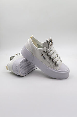 Kriste Bell Kadın Taşlı Sneakers KB0014 Beyaz
