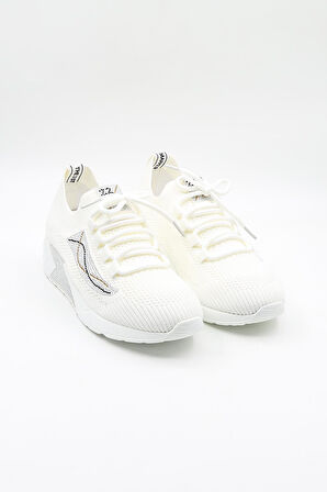 Guja İthal Triko Sneakers Kadın Spor Ayakkabı GJ301 Beyaz