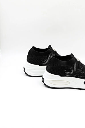 Guja İthal Triko Sneakers Kadın Spor Ayakkabı GJ305 Siyah