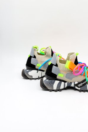Guja İthal Bağcıklı  Sneakers Unisex Spor Ayakkabı GJ303 Bej