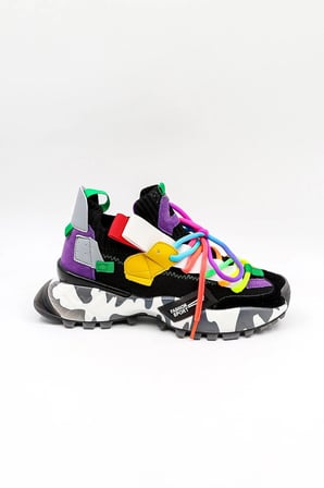 Guja İthal Bağcıklı  Sneakers Unisex Spor Ayakkabı GJ303 Kömür