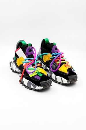 Guja İthal Bağcıklı  Sneakers Unisex Spor Ayakkabı GJ303 Kömür