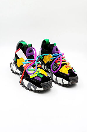 Guja İthal Bağcıklı  Sneakers Unisex Spor Ayakkabı GJ303 Kömür