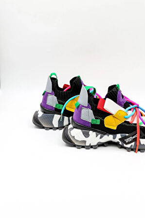 Guja İthal Bağcıklı  Sneakers Unisex Spor Ayakkabı GJ303 Kömür