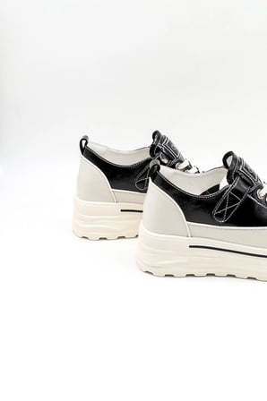Guja İthal Dolgu Taban Sneakers Kadın Spor Ayakkabı GJ363 Siyah