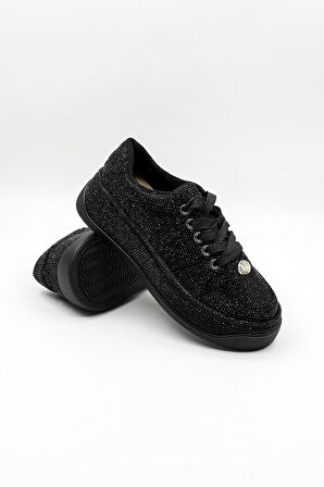 Guja İthal Taş Detaylı Bağcıklı Sneakers Kadın Spor Ayakkabı GJ45110