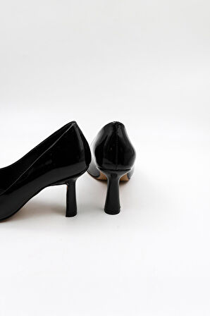 Park Moda Babet Kadın Ayakkabı PM537 Siyah Rugan