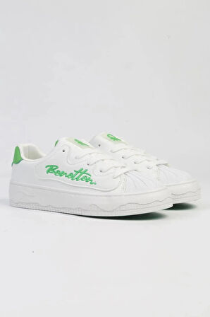 United Colors of Benetton Kalın Taban Kadın Sneaker Ayakkabı BNT10102 Beyaz