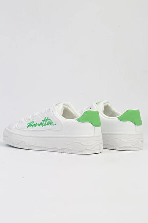 United Colors of Benetton Kalın Taban Kadın Sneaker Ayakkabı BNT10102 Beyaz