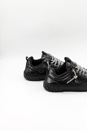 Kriste Bell  Paraşüt Kumaş Taşlı Bağcıklı Sneaker Kadın Spor Ayakkabı  KB2304 Siyah