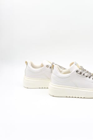Kriste Bell Yüksek Taban Taşlı Bağcıklı Sneaker Kadın Spor Ayakkabı  KB6002 Beyaz