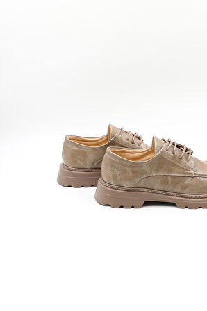 Kriste Bell Bağcıklı Klasik ve Günlük Kadın Ayakkabı KB268 Vizon