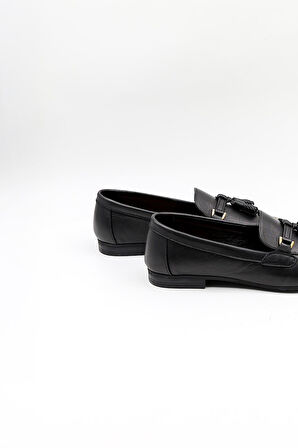 Venüs Kadın Hakiki Deri Toka Detaylı Loafer Günlük Ayakkabı VN023025Y Siyah