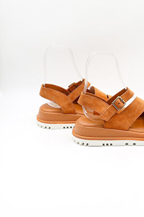 Venüs Kadın Hakiki Deri Süet Günlük Sandalet VN470015Y Taba