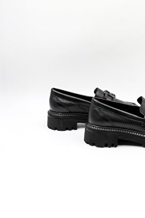 Venüs Kadın Hakiki Deri Toka Detaylı Loafer Günlük Ayakkabı VN11530Y Siyah