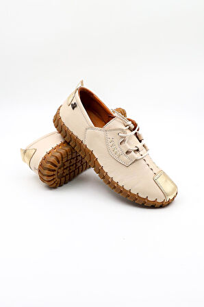 Venüs Kadın Hakiki Deri Günlük Ayakkabı VN10724Y Bej