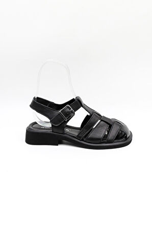 Venüs Kadın Hakiki Deri  Günlük Sandalet VN322533Y Siyah