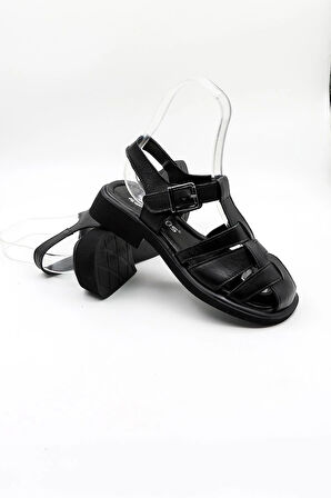 Venüs Kadın Hakiki Deri  Günlük Sandalet VN322533Y Siyah