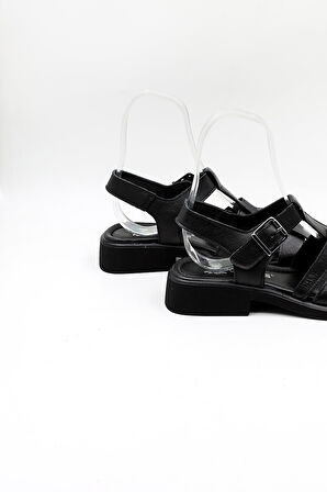 Venüs Kadın Hakiki Deri  Günlük Sandalet VN322533Y Siyah