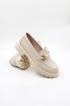 Venüs Kadın Hakiki Deri Günlük Sandalet VN454259Y Bej