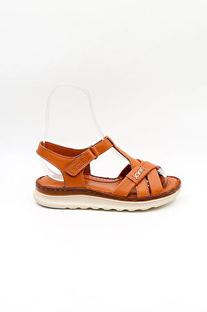 Venüs Kadın Hakiki Deri Günlük Sandalet VN021723Y Taba