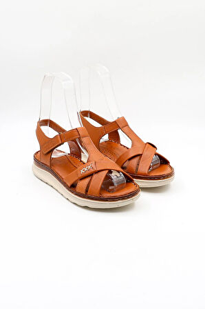 Venüs Kadın Hakiki Deri Günlük Sandalet VN021723Y Taba