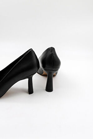 Park Moda Taşlı Topuklu Aksesuar Detaylı  Abiye Kadın Ayakkabı PM537 Siyah Cilt