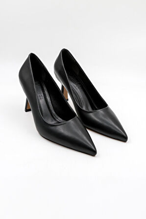 Park Moda Taşlı Topuklu Aksesuar Detaylı  Abiye Kadın Ayakkabı PM537 Siyah Cilt