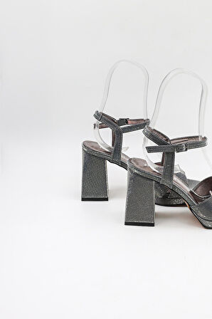 Park Moda Kadın Çapraza Çapraz Abiye Ayakkabı PM08 Platin
