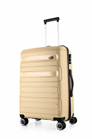 ÇÇS Trolley Polipropilen Unisex Orta Boy Valiz ÇÇS5225 Bej
