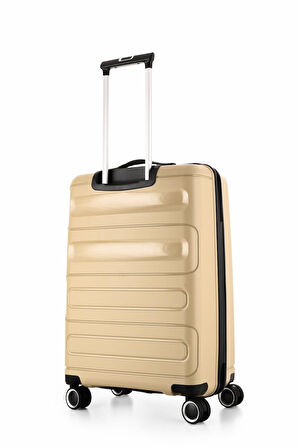 ÇÇS Trolley Polipropilen Unisex Orta Boy Valiz ÇÇS5225 Bej