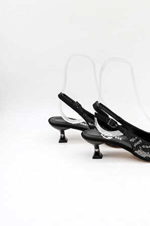 Park Moda Kısa Topuklu Taşlı Kadın Ayakkabı PM221 Platin