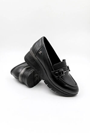 Venüs Kadın Hakiki Deri Tokalı  Rahat Kadın Ayakkabı VN13054Y Siyah