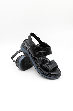 Venüs Kadın Hakiki Deri Sandalet VN020406Y Siyah