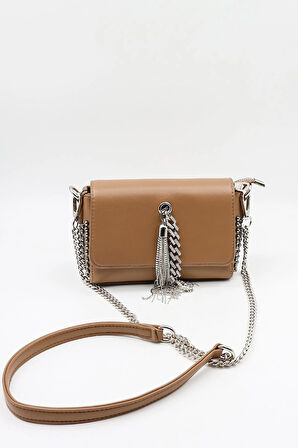 Kriste Bell Marka İthal Zımba ve Taş Detaylı Günlük Şık Kadın Çanta KB662 Taupe